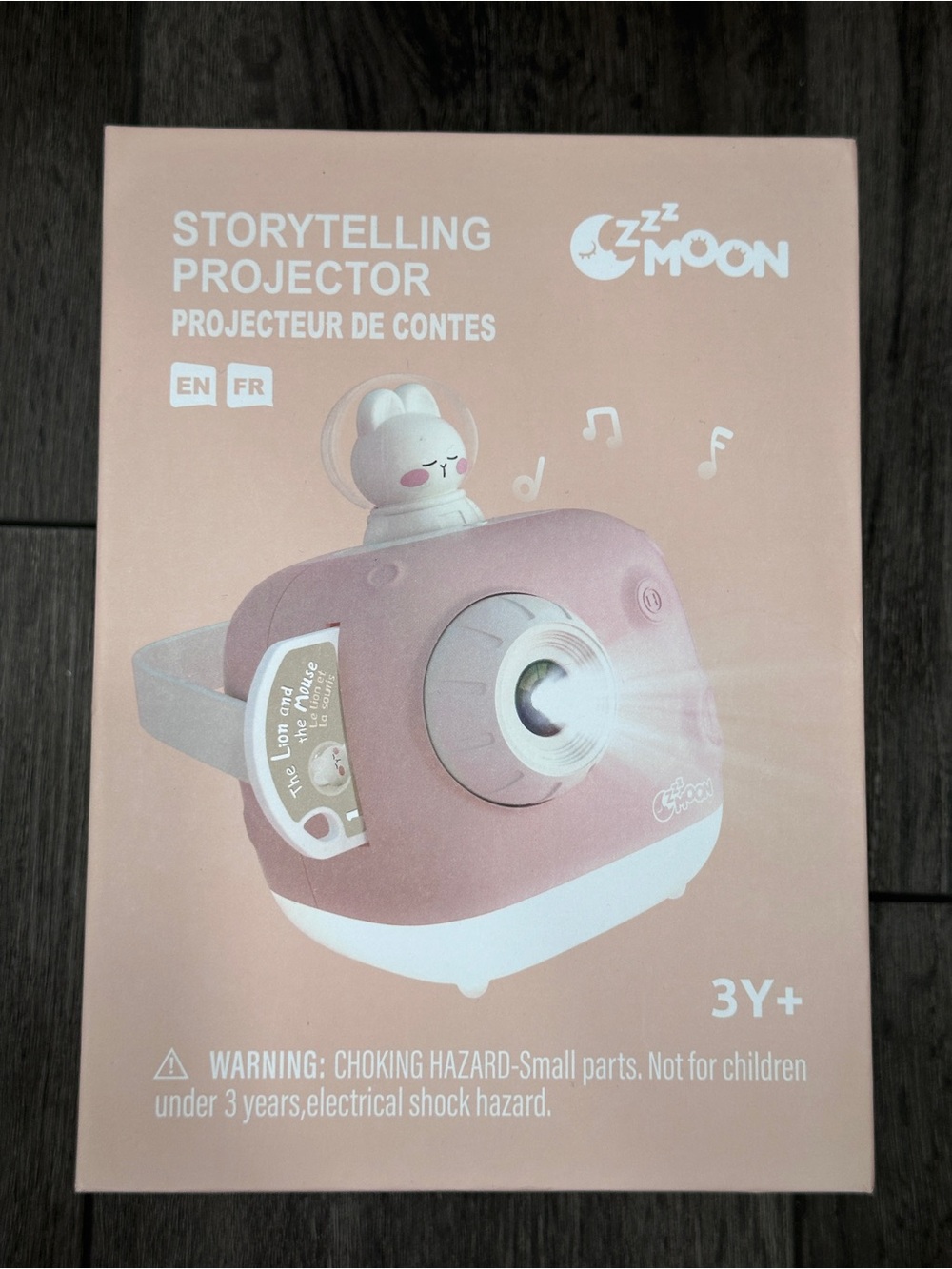 CZZMOON Storytelling Projector for Kids Pink Bunny Night Light Story Machine 3Y+